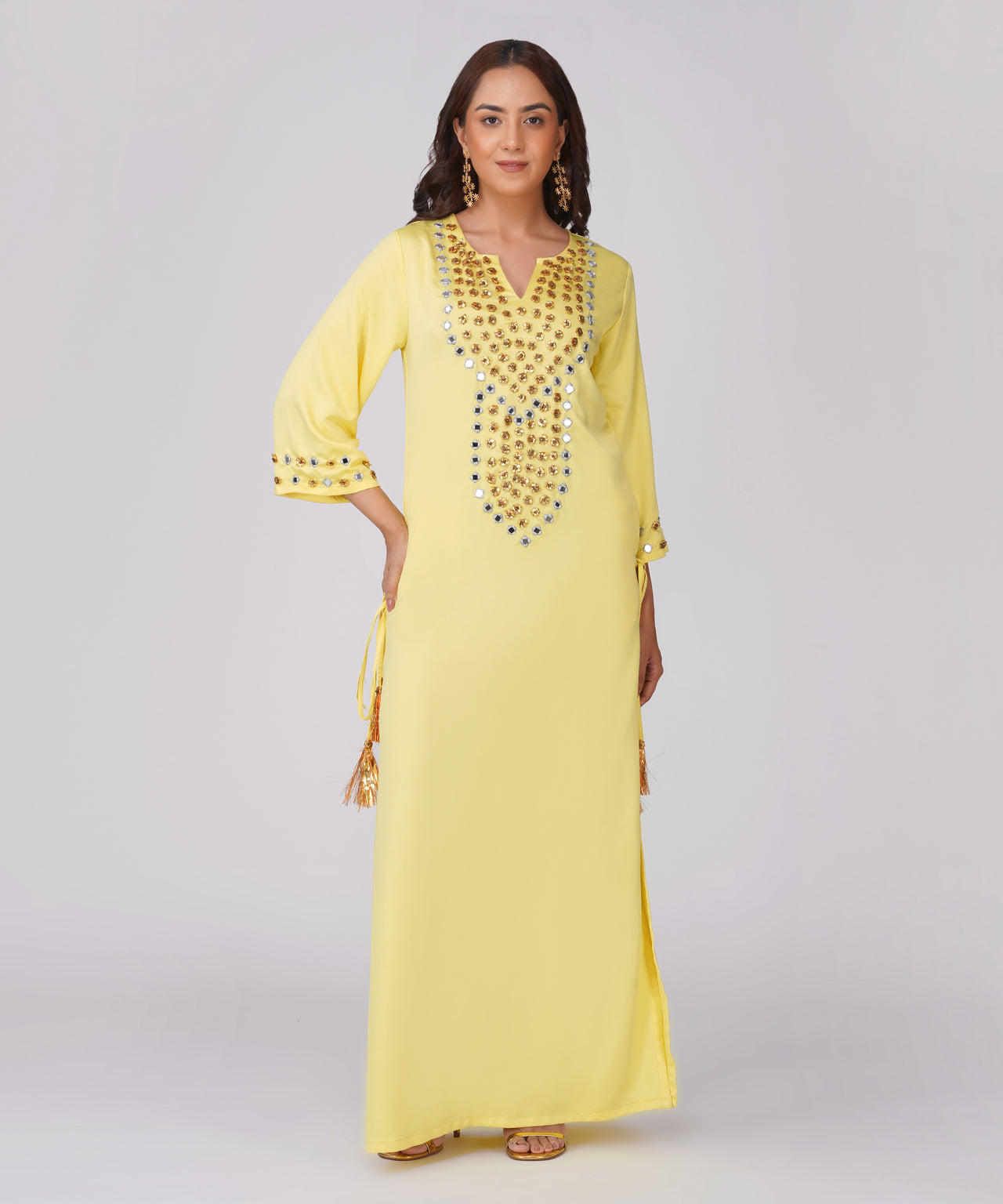 BUTTER YELLOW  LONG KURTA DRESS