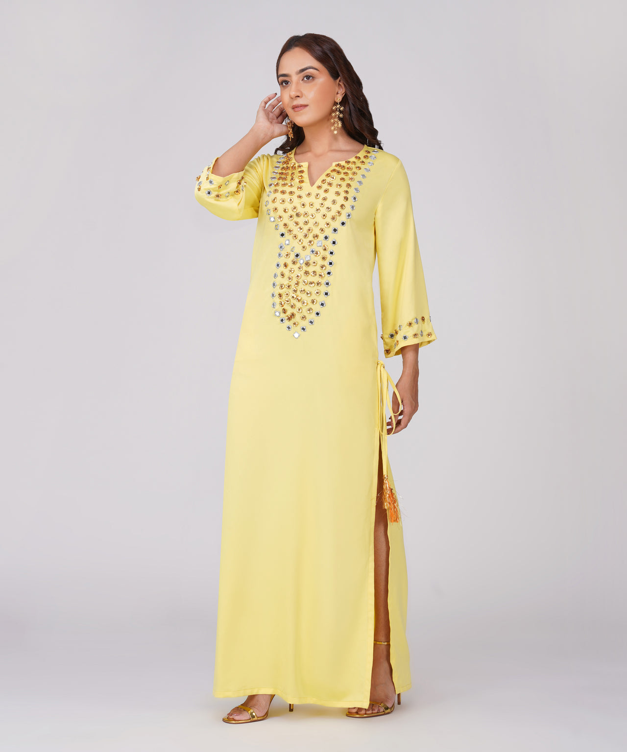 BUTTER YELLOW  LONG KURTA DRESS