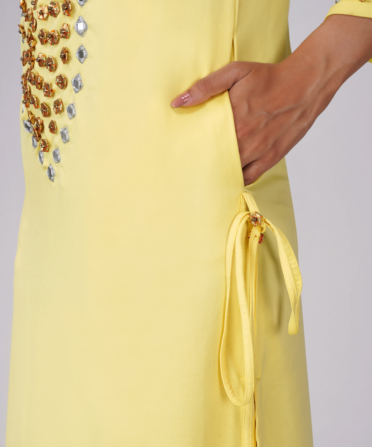BUTTER YELLOW  LONG KURTA DRESS