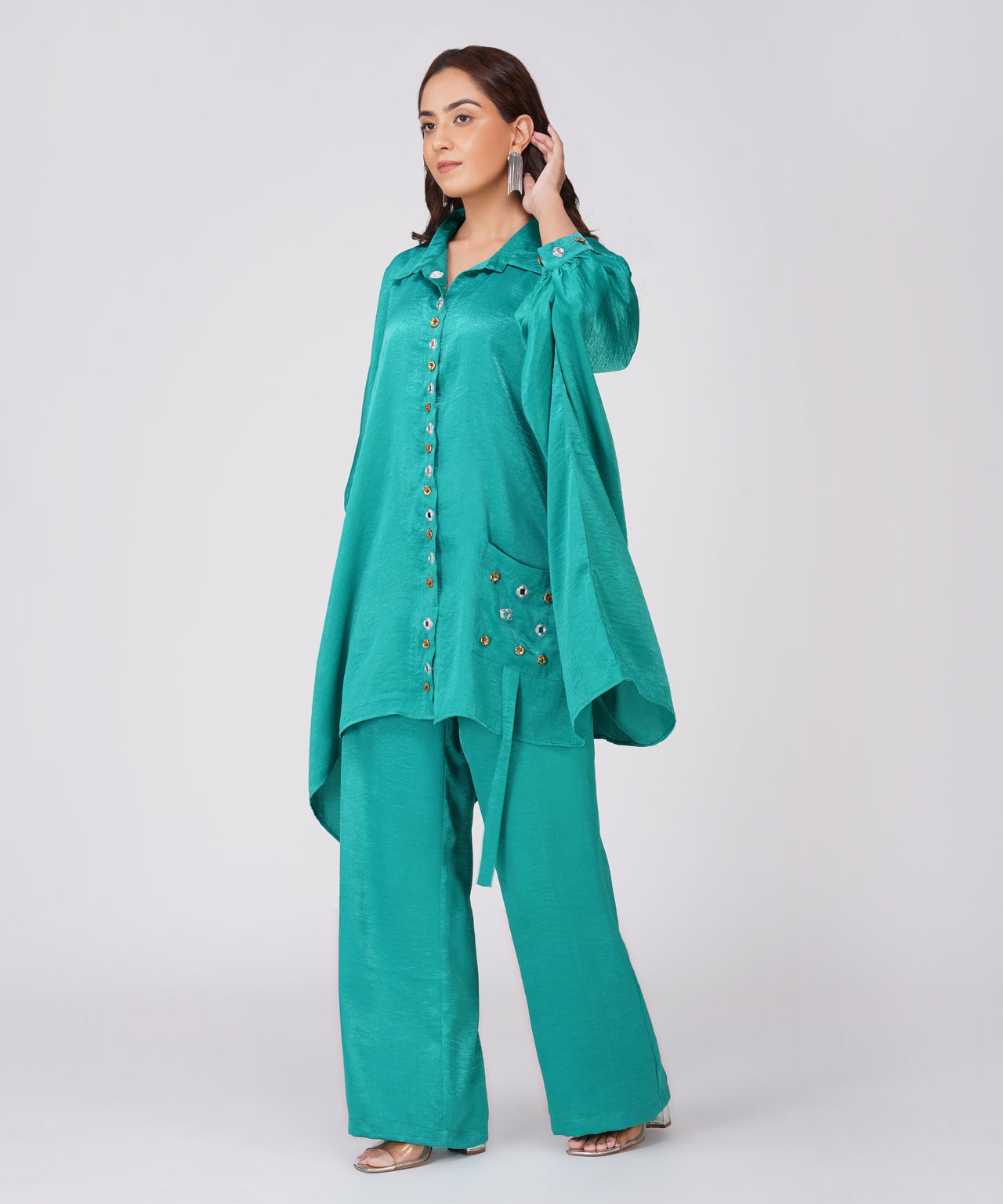 LAGOON GREEN KAFTAN SET