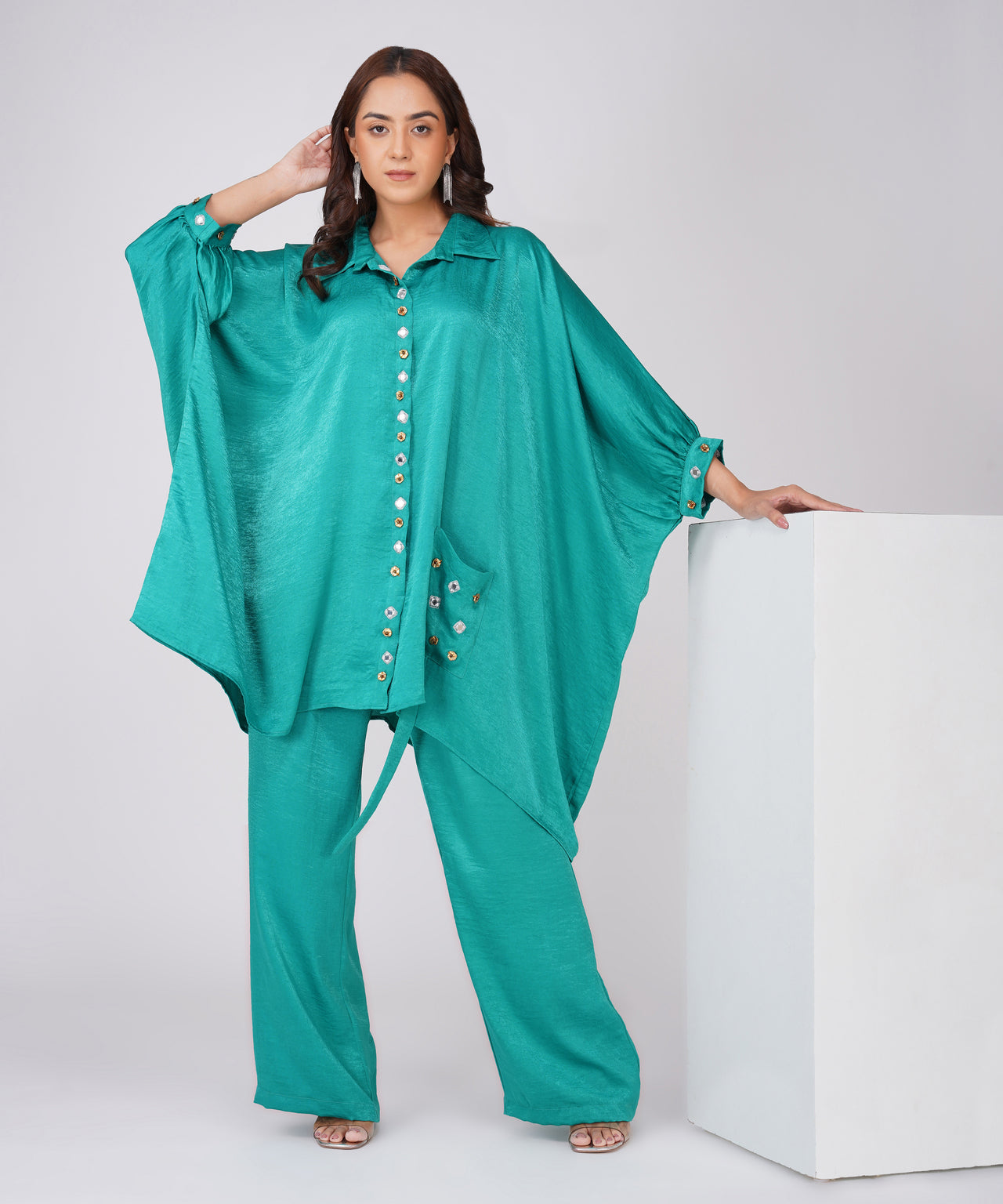 LAGOON GREEN KAFTAN SET