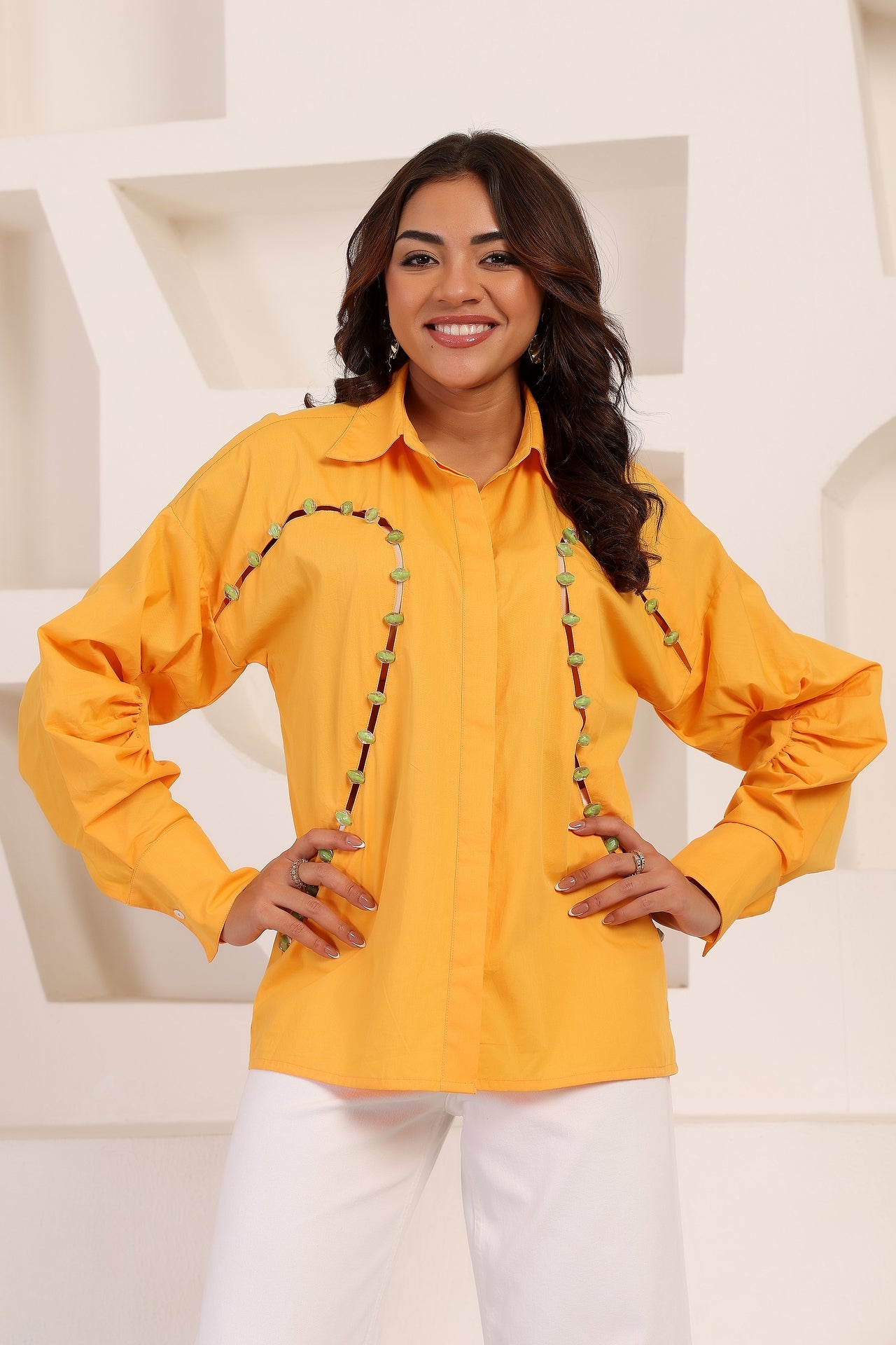PEARLA SHIRT IN PAPAYA BLOOM