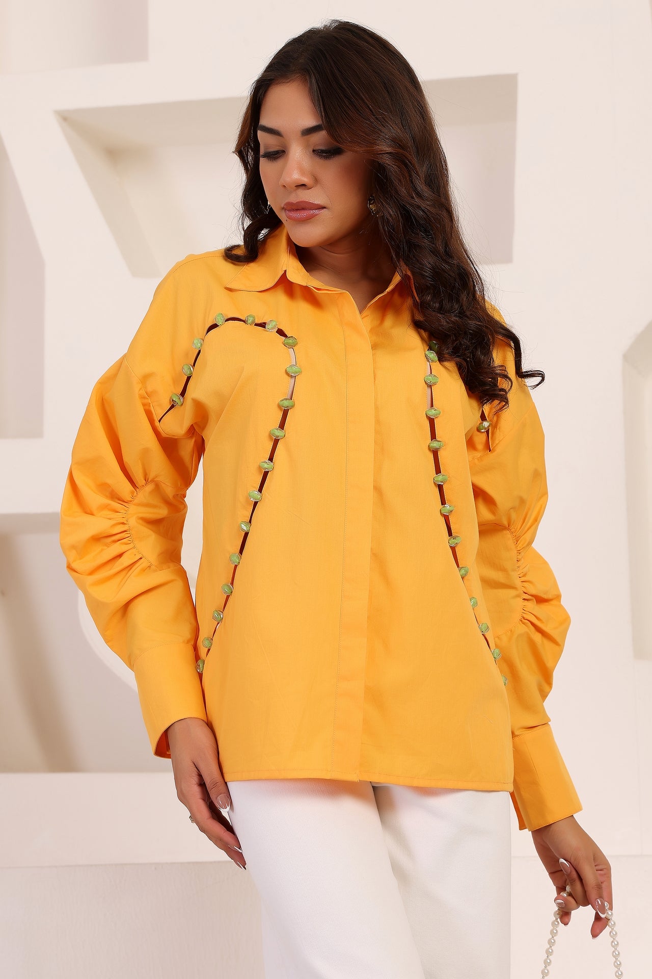 PEARLA SHIRT IN PAPAYA BLOOM