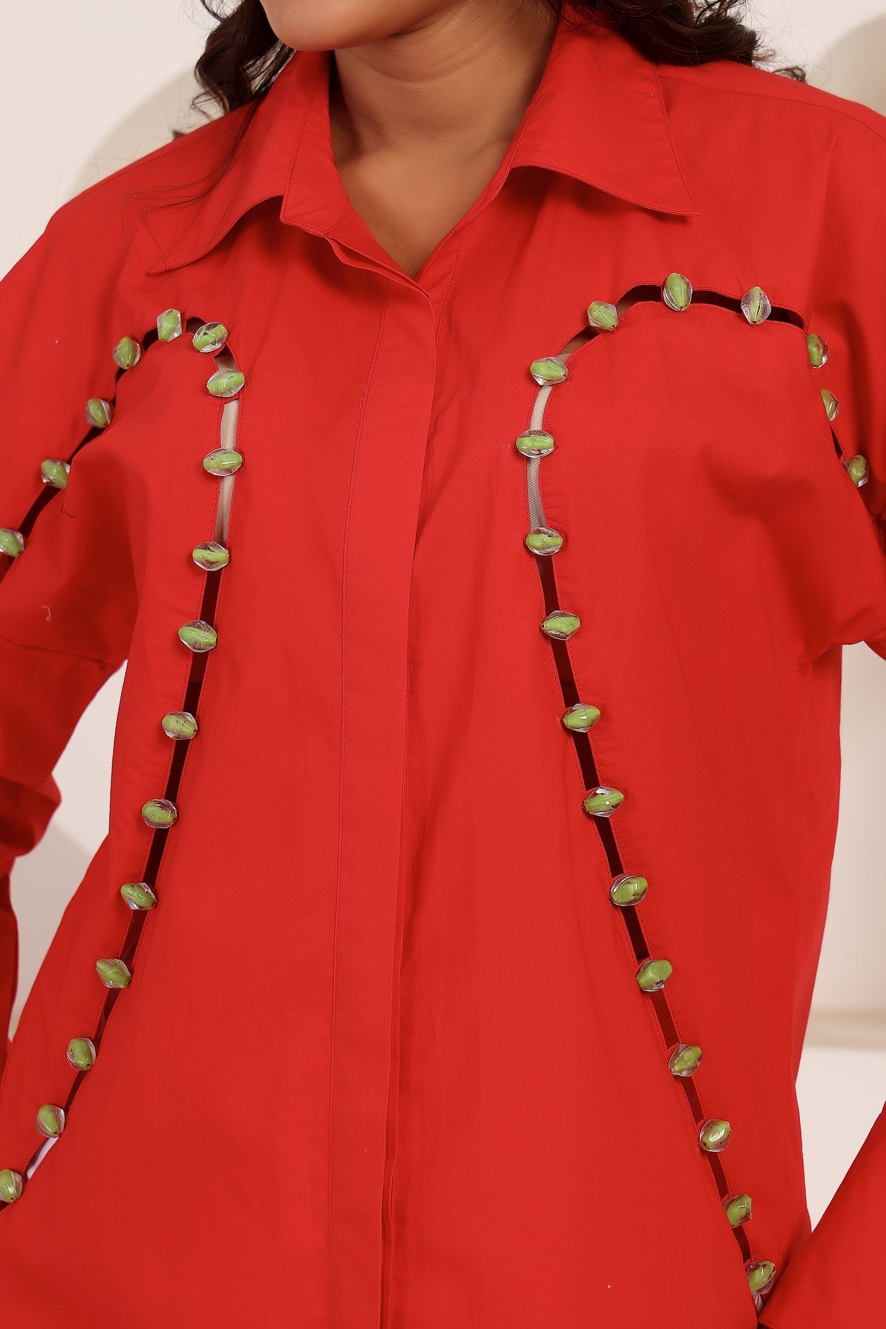 PEARLA SHIRT IN CHILLI