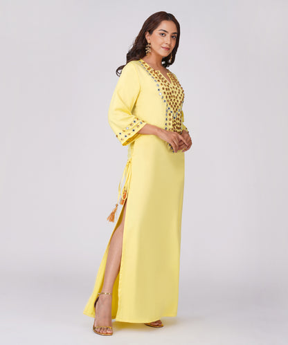BUTTER YELLOW  LONG KURTA DRESS