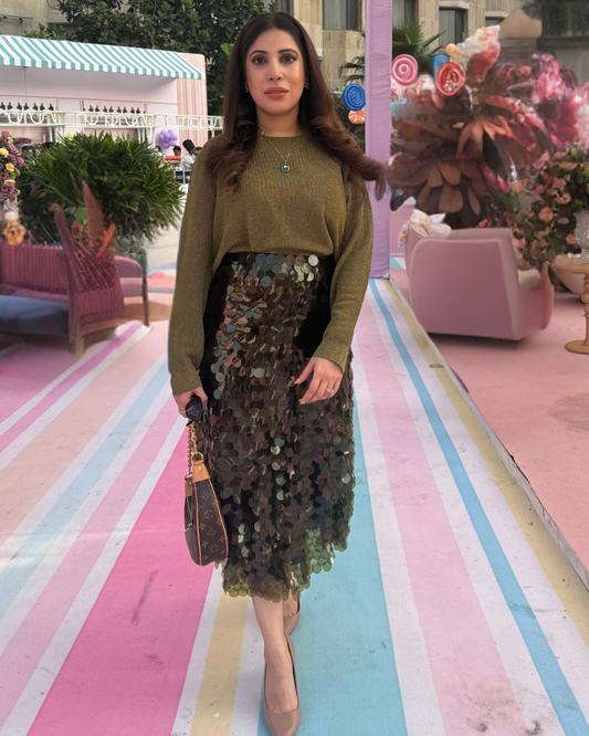 Kale Sequin skirt