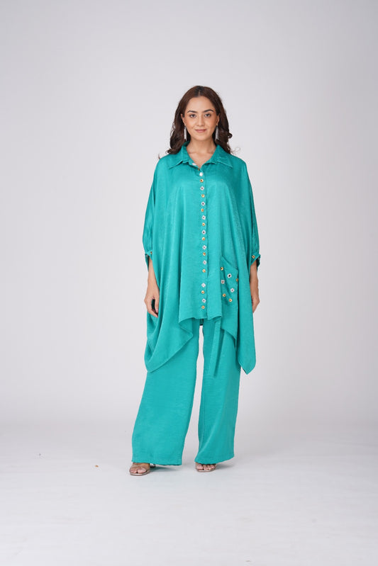 LAGOON GREEN KAFTAN SET