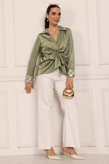 MIREN TOP IN MOSS GREEN